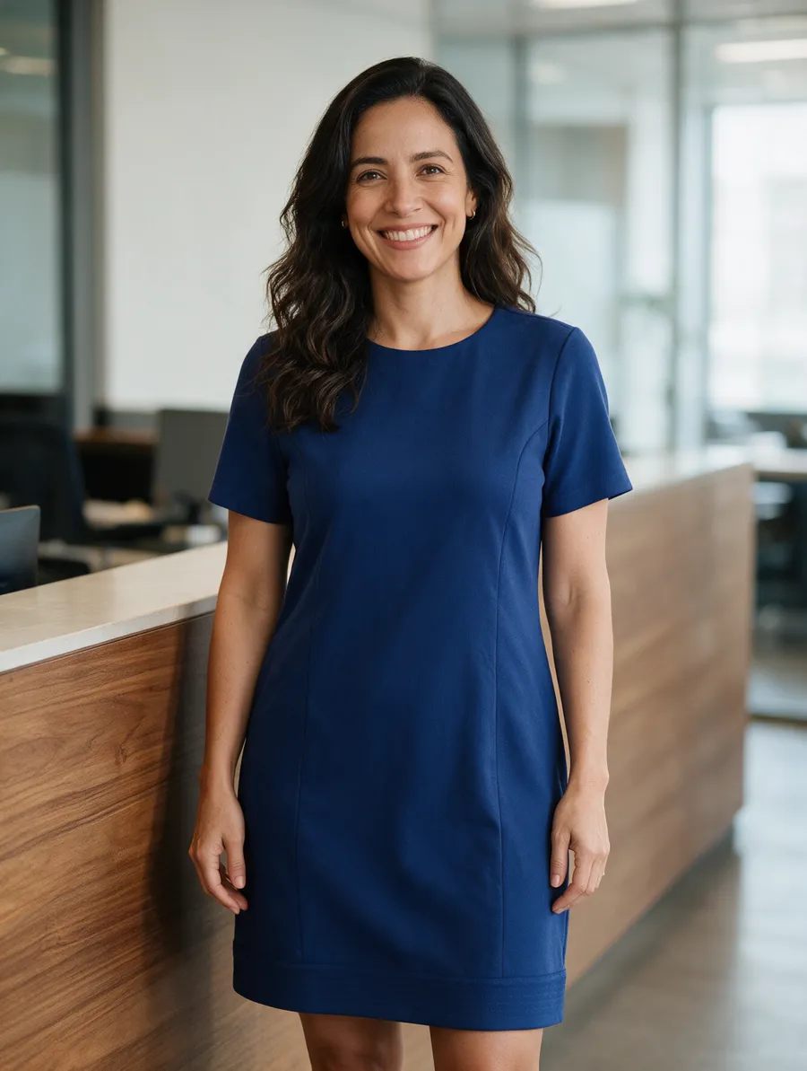 Vestido social azul